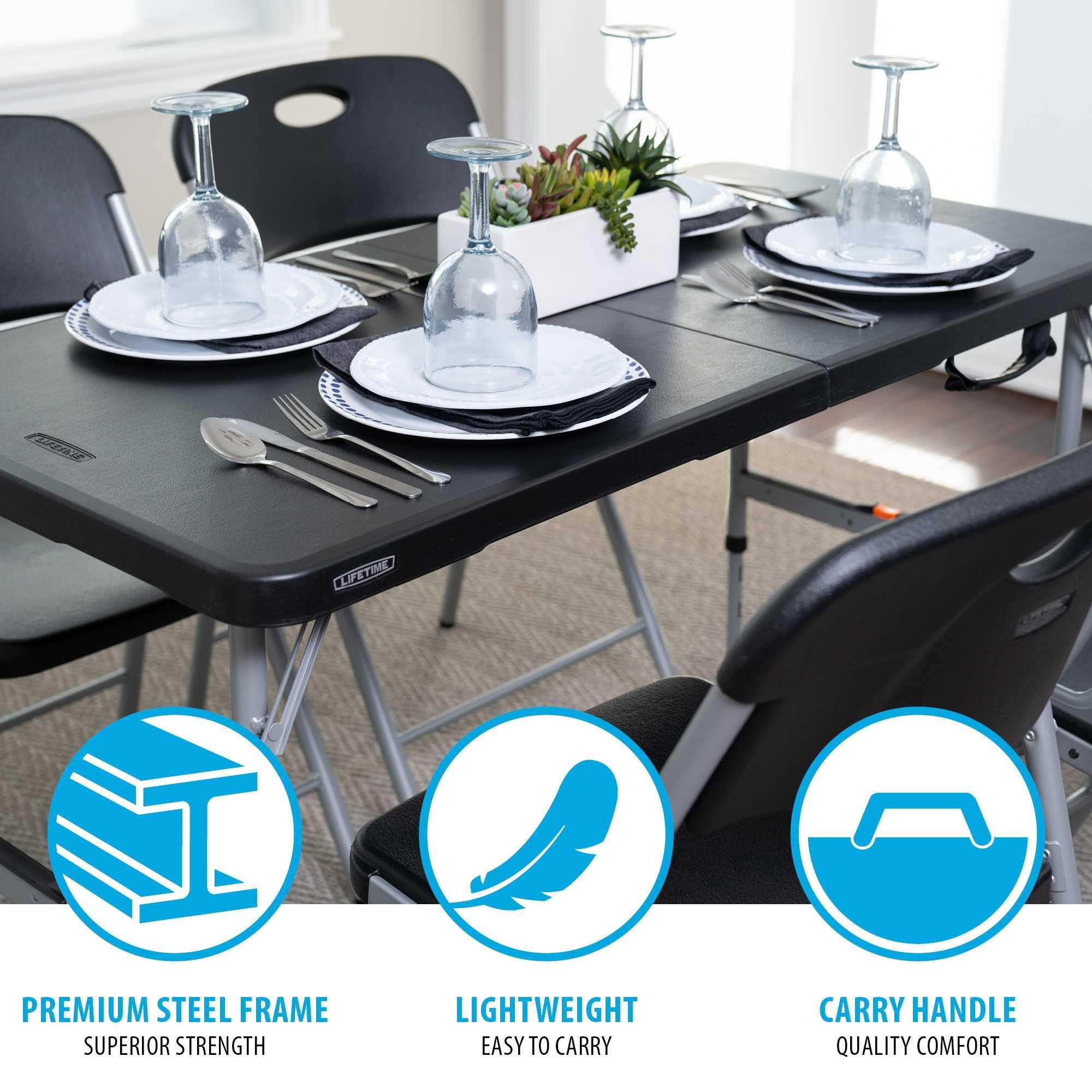 LIFETIME Recreation Table Set 折りたたみ Amazon.com: LIFETIME Fold-in-Half Adjustable Folding Table, 4-Foot